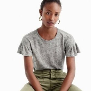 NWT lot of 2 J Crew Linen Flutter Sleeve T Shirt